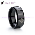 Men′s Black Polished Mirror Finger Rings Tungsten Steel Jewelry